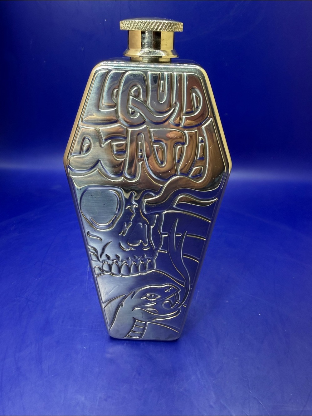 Liquid Death Stainless Steel "Flasket" 6 oz Flask.